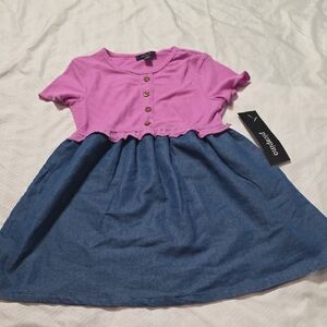 Picadilly Fashion Pink and Blue Casual Kids Dress